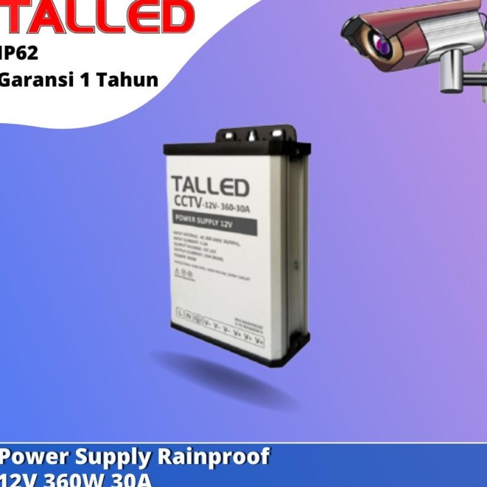 Terlaris Power Supply Cctv Kamera Pengintai Outdoor Talled 12V-360 Watt 30A