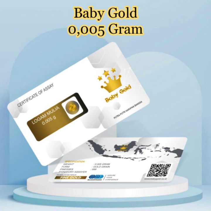 ❇Produk Keren→ QNR0E Baby Gold Logam Mulia 0,005 Gram Emas Mini Murni 24 Karat Batangan P63 ➳Buruan Beli