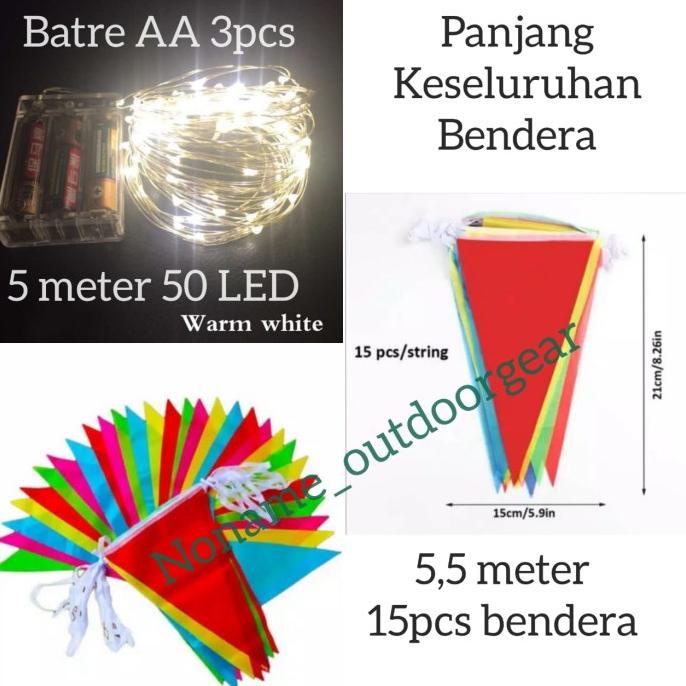 ;&;&;&;&] Paket Lampu camping+bendera not nepal flag Lampu tenda