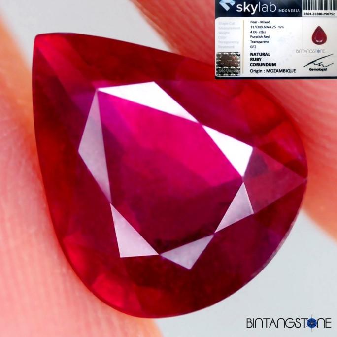 yang dicari] Heart Red Ruby Mozambique Batu Merah Delima Natural Asli Sertifikat