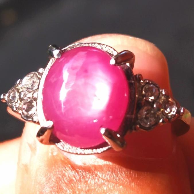 Buruan serbu] Cincin Wanita Batu Akik Permata Natural Ruby Madagaskar Top Quality