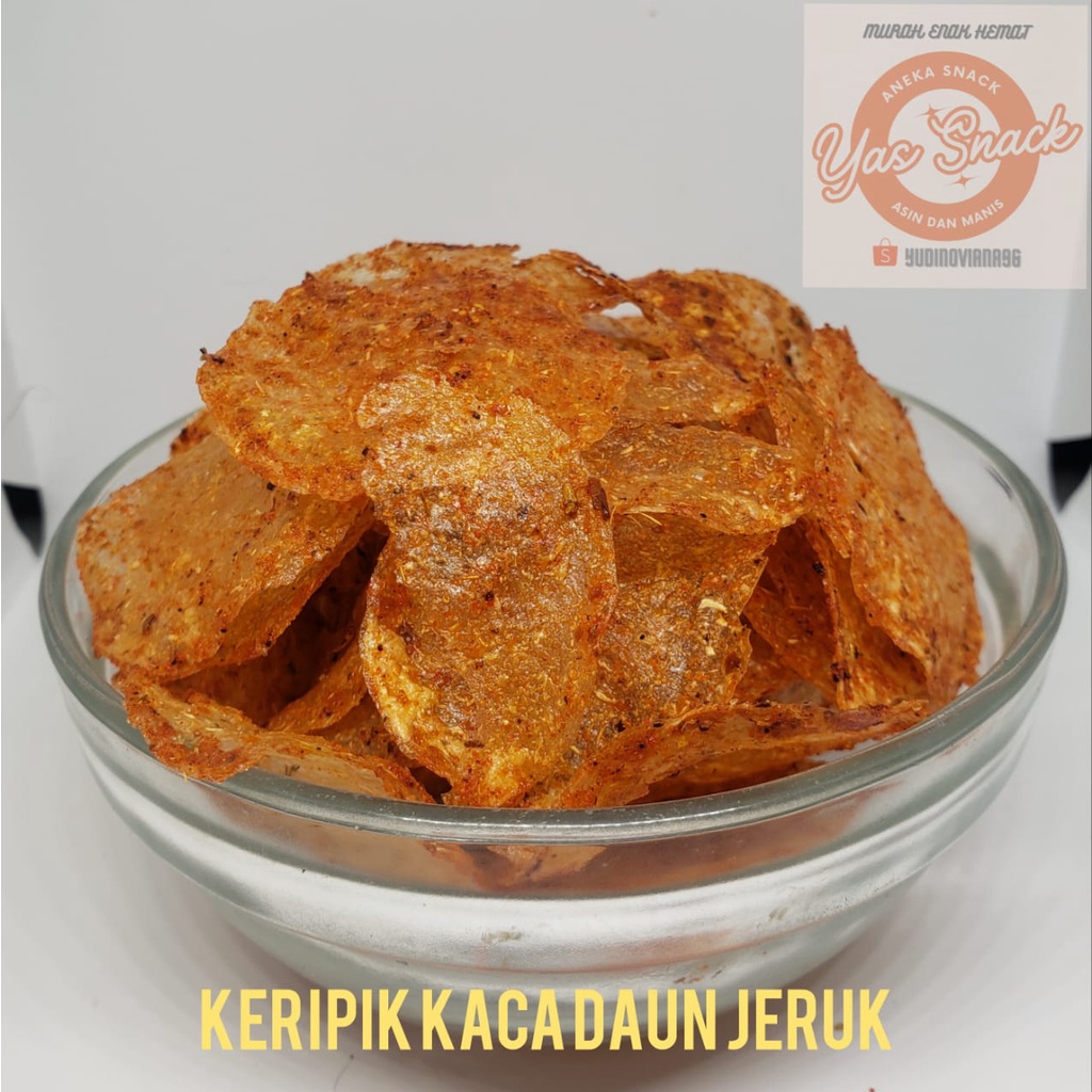 

250GR KERIPIK KACA DAUN JERUK PEDAS