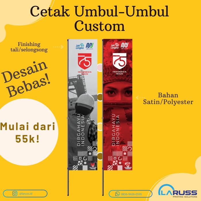 Cetak Umbul-Umbul Kain Custom Tantinseller