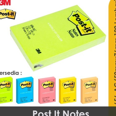 

✺Bestseller➯ 8CMSS 3M Post-It Sticky Notes 656-1 100 Sheets 2x3 inch B82 ➜Serba Murah