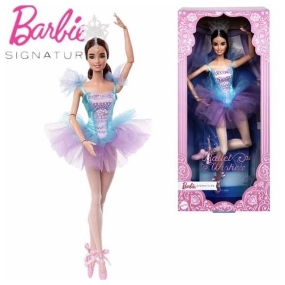 Boneka Barbie Signature Made to Move Ballet Wishes Brunette Doll