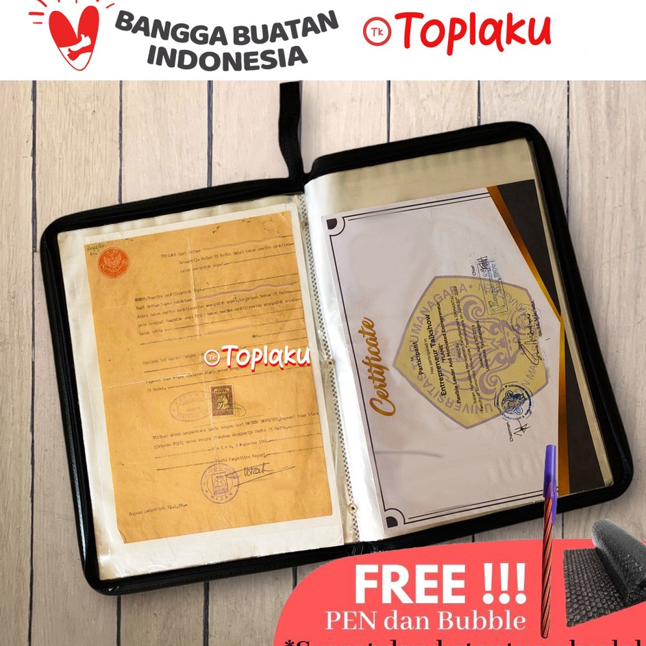 

✱Dijual Murah✬ I8WTC TOPLA Map Ijazah Dokumen Keeper Resleting Anti Air Kulit Isi 40 60 Document Sertifikat File Folder Organizer Business File Clear Holder K82 Hot Sale