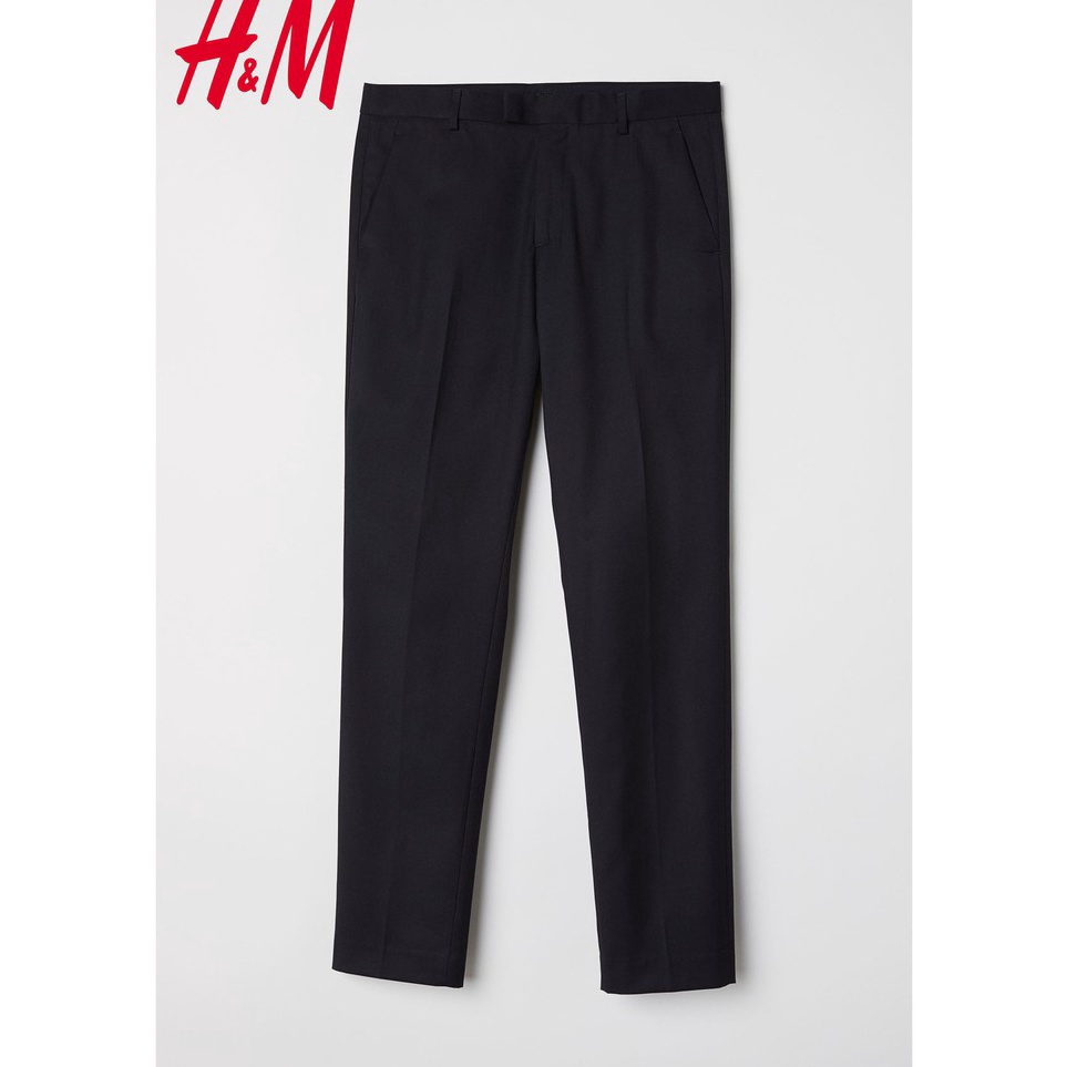 ☊Ready❉➚ AIFSG H&M Celana Kantor Formal Slim Fit Hitam Pria Bahan Jas Suit Original C34 Readystock