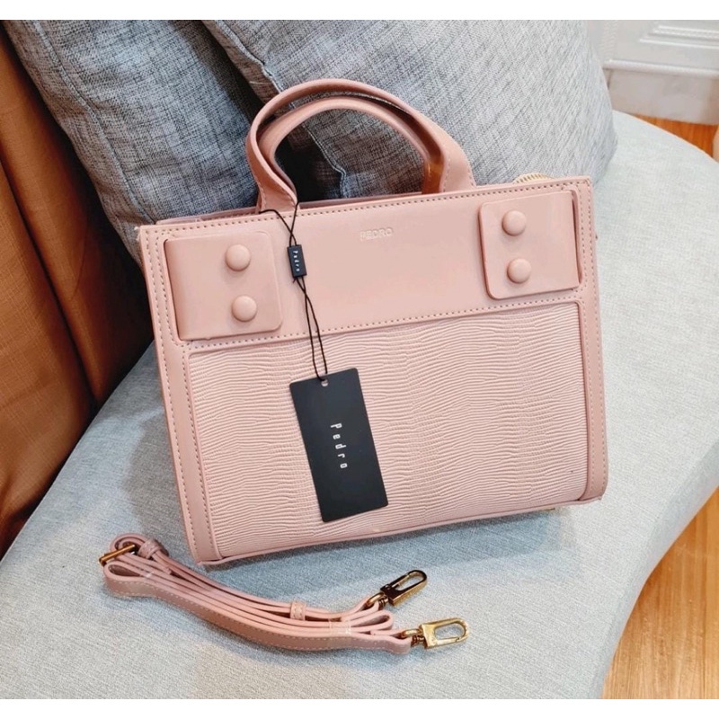 SM3 PEDRO LIZARD EFFECT TOP HANDLE BAG XAU