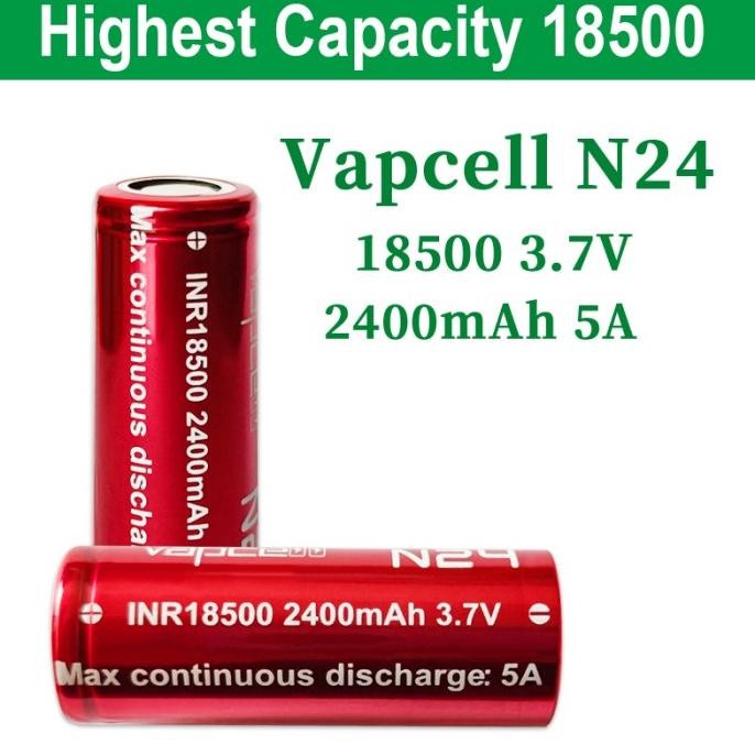 Baru Baterai 18500 Vapcell N24 - 2400 Mah 5A 100% Original