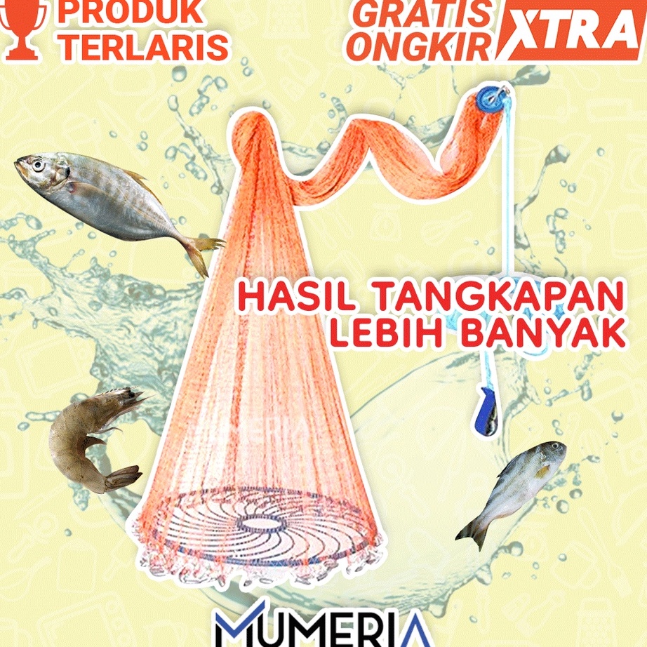 Best Seller➵ 6CSFG Jaring Mesh Frisbee Pancing Jala Lempar Penangkap Ikan Udang Piring Bulat Perangk