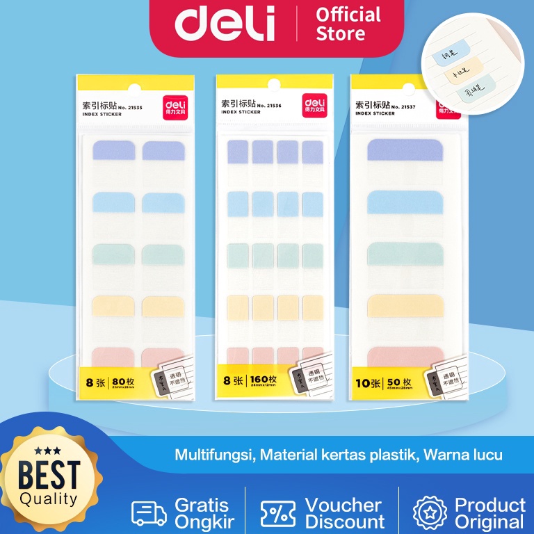 

Deli Index Tab / Penanda / Pembatas Halaman Kertas Plastik 2153X ➠Terbaru