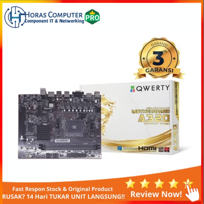 QWERTY A320M NVME ( AMD A320, DDR4, Micro ATX , USB 3.0 , PCIe NVMe )