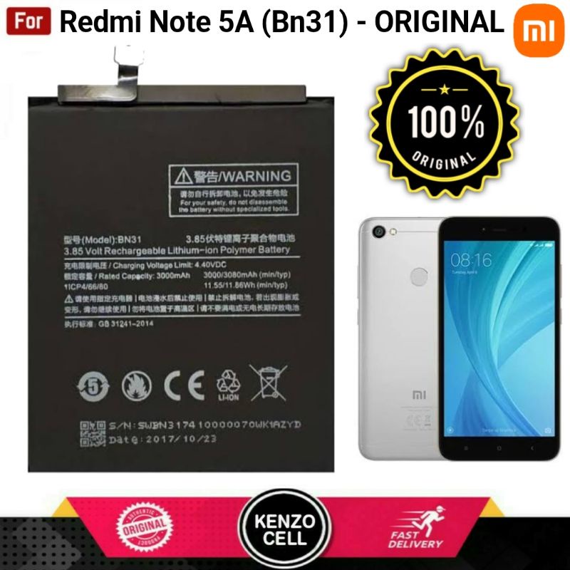 Xiaomi Redmi Note 5A Baterai Original - Batre Asli Mi Note 5A Prime Pro BN31 Batrai Batrey Battre As