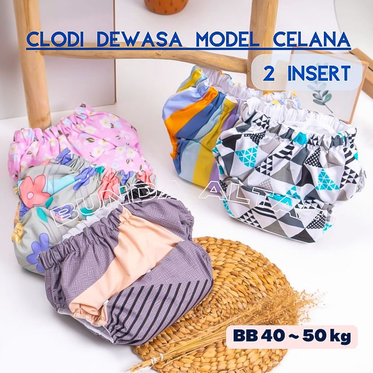 Real produk Clodi Dewasa Model Celana Popok Kain Lansia 40-50 kg