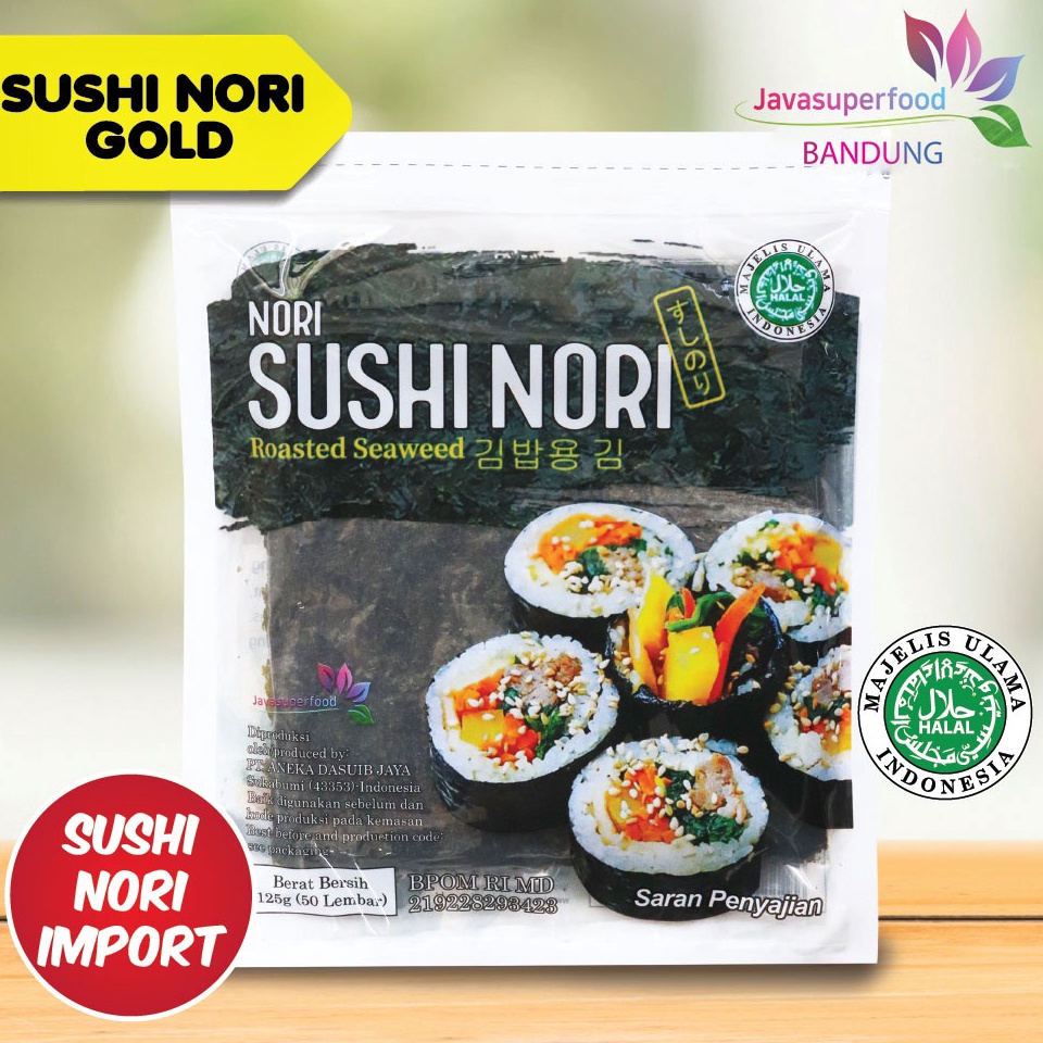 

Makin murah Sushi Nori Seaweed Rumput Laut Panggang HALAL 5/10/20/50 Sheets/lembar