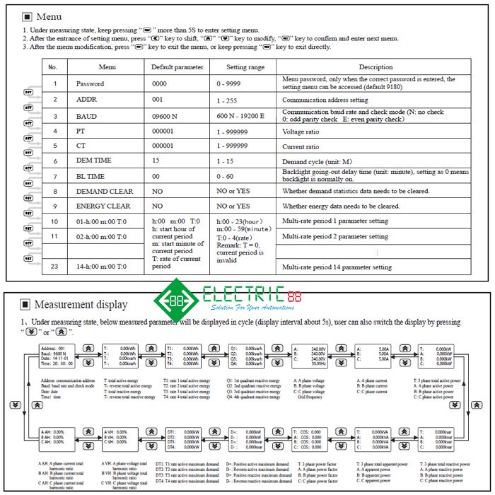 FLASH SALE TOKY POWER METER 3 PHASE DIN RAIL SUPPORT MODBUS RS485 DTSD8080 TERLARIS