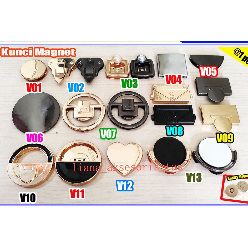 ➱Laris✮➘ WFIM0 AKSESORIS TAS CEWEK KUNCI TAS VARIASI KUNCI MAGNET TAS IMPOR (@1 PCS) VARIASI TAS MAG