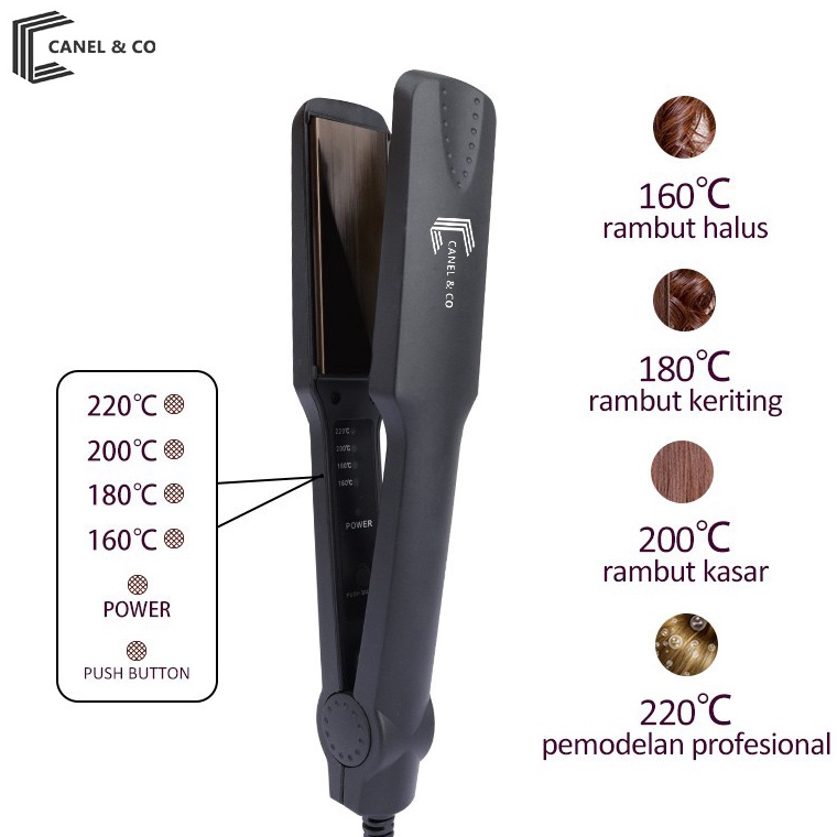 Ayo Ramaikan CANEL & CO Catok Lurus Iron Catokan Rambut  Pelurus Hair Styler Mudah Digunakan Ion  ha
