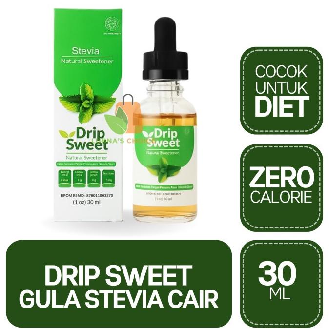 

Drip Sweet 30ml, Pemanis Alami Nol kalori, Gula Stevia Cair, Gula Diet