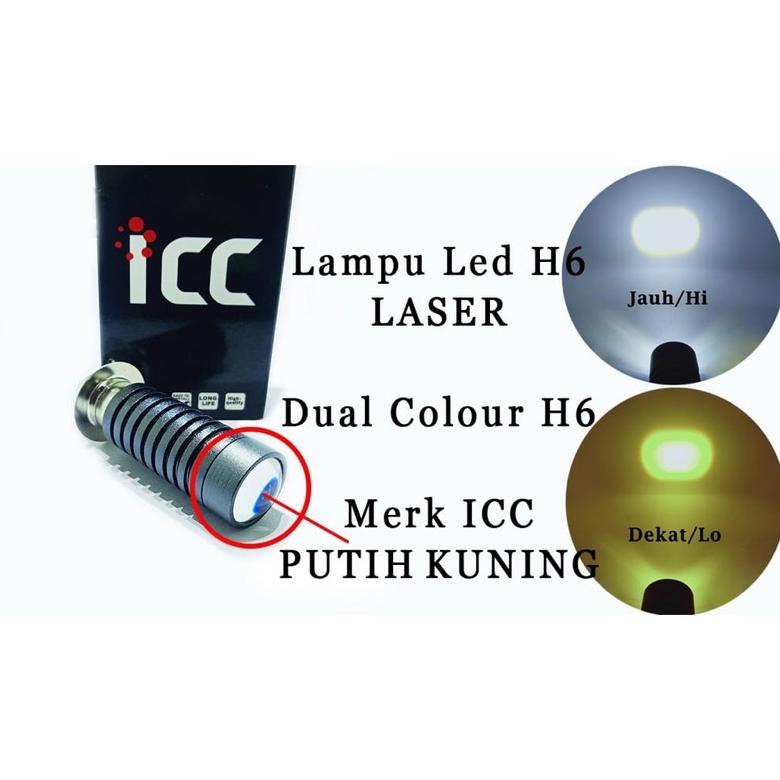 Aksesoris Lampu Led Motor H6 Laser Hi Lo Beam 2 Warna Ac Dc Universal C Bebel Nmax Pcx Vario Mio Sco