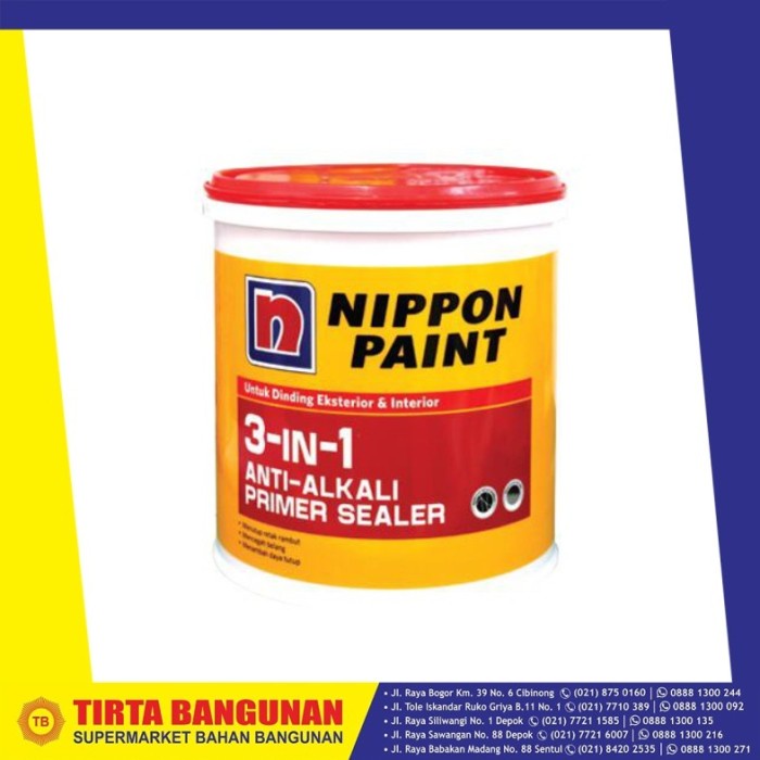 Terlaris Nippon Paint 3-In-1 Anti-Alkali Primer Sealer 2,5 Liter