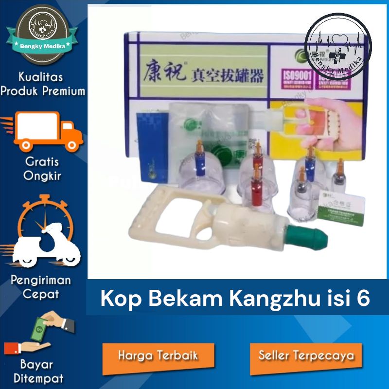 Kop Bekam Kangzhu isi 6  Kangzhu Alat Terapi Bekam Original isi 6 Kangzhu