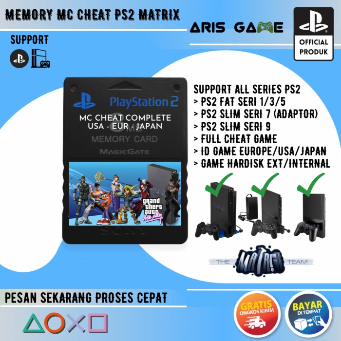 Terlaris Memory Ps2 Mc Cheat Device Seri 9