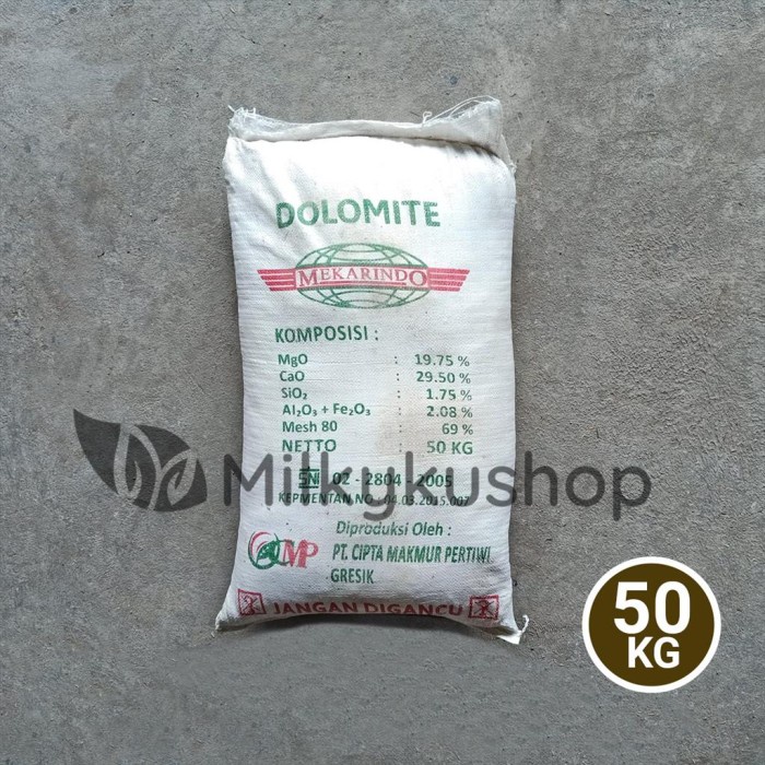 Best Seller Pupuk Dolomite 50 Kg Kemasan Pabrik Kapur Dolomit Via Cargo