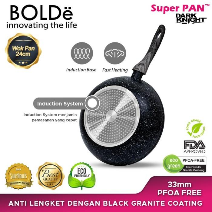 Panci Granite Super Pan Bolde 24Cm Dark Knight - Wok 24 Cm Induksi
