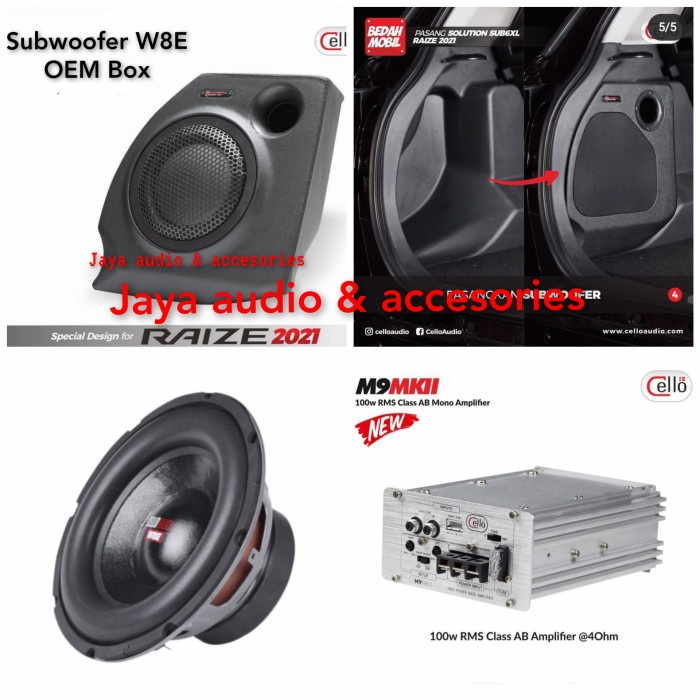 Terlaris Subwoofer Oem Cello 8"W8E Plus Power Toyota Raize-Daihatsu Rocky