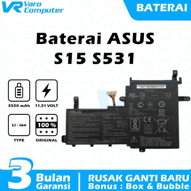 BATERAI LAPTOP ASUS VivoBook S15 S531 X513 SN:B31N1842 ORIGINAL