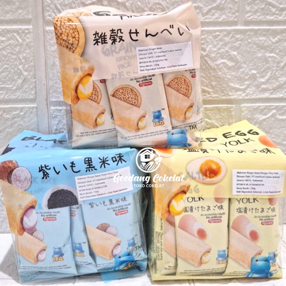 

idz6Z0l I.B.O Grain Brown Black Rice Snack Cake Taro Salted Egg Yolk 150g