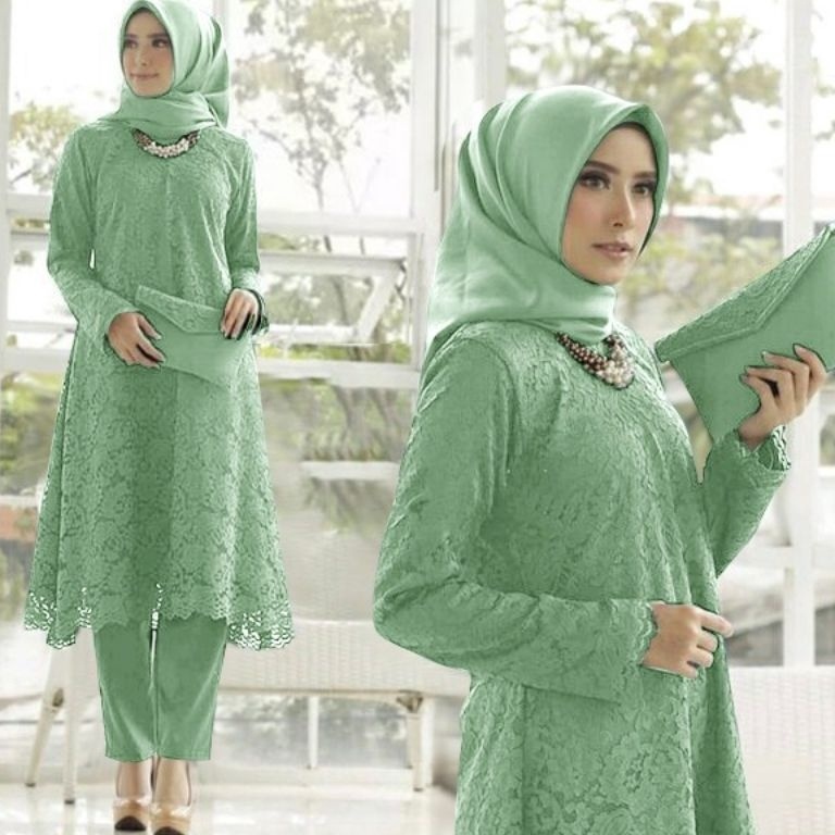 viz-24 [ADA JUMBO]COD SET MARIANNE//SETELAN BRUKAT//FASHION WANITA//CELANA KULOT//TUNIK WANITA / df 