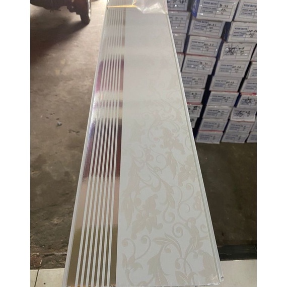 Kualitas Super✽ plafon PVC motif putih batik Denta Plafon DP 28 EPL