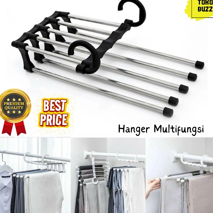 ` Ny Gantungan JILBAB KERUDUNG HIJAB MUKENAH Handuk Rok Celana Panjang Dasi Susun Multiguna 5 in 1 B