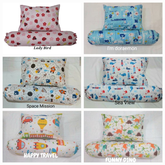 Terlaris Bantal Dan Guling Anak Set Anti Alergi Termasuk Sarung