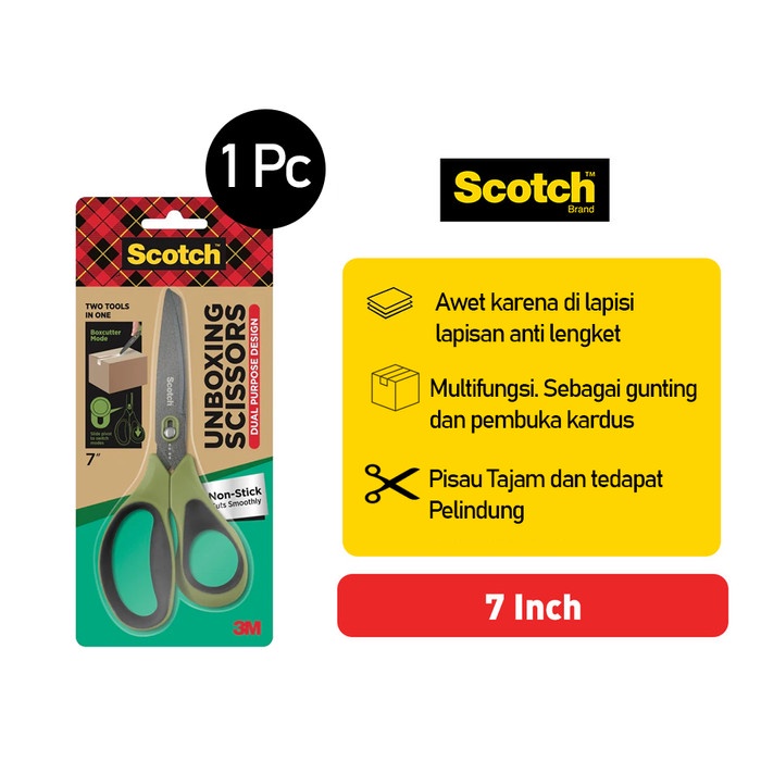 

Bestseller Gunting Unboxing Scissors 7 Inch Pemotong Kardus Non-Stick Scotch 1487