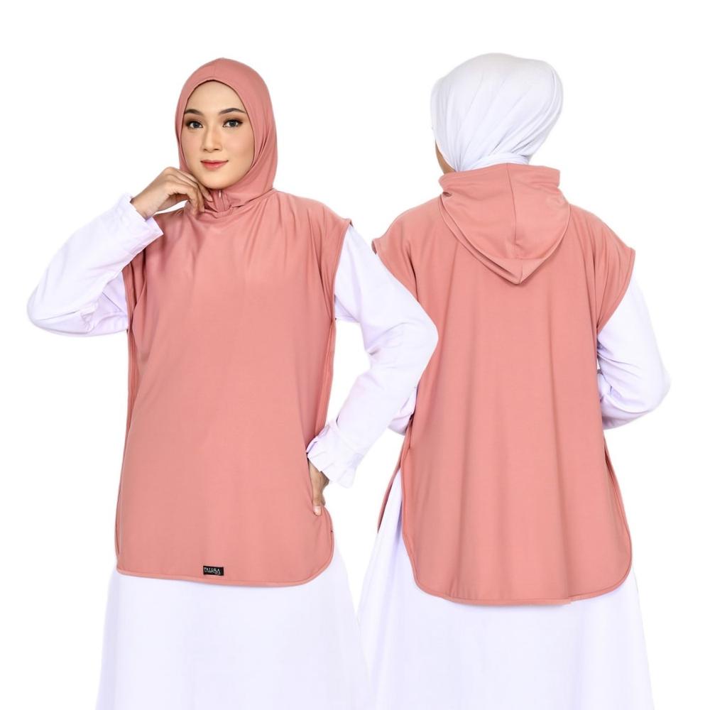 BISA COD Hijab Vest Sporty Hoodie Syari / Jilbab Senam Sporty / Jilbab Instan / Baju Olahraga ilu18