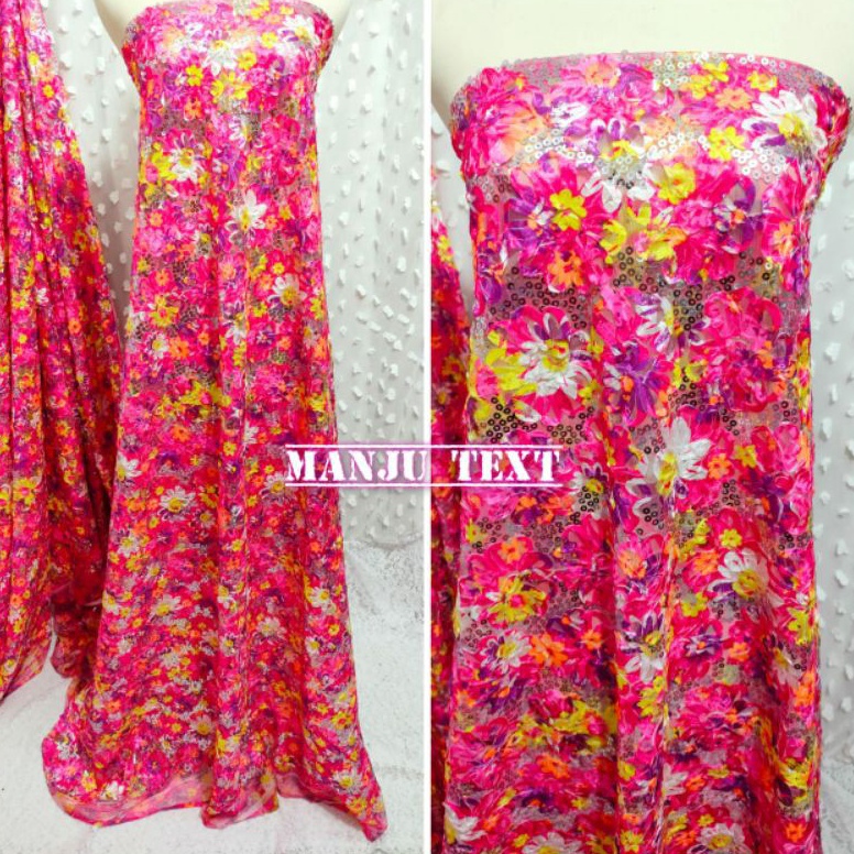 <1>8ST-B Kain Tile Bunga mawar/brukat brokat mawar /kembang setaman/cocok untuk gaun pengantin/backr