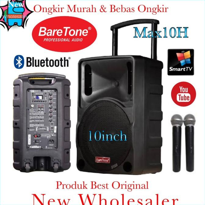 Speaker Aktif Baretone 10 Inch Max10H Wireless Portable Karaoke Sound  Carasmellstore