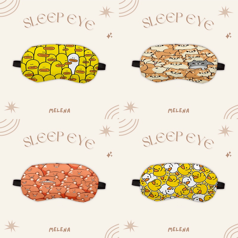 Penutup Mata | Blindfold | kacamata tidur | Pendingin Gel Motif Karakter Lucu 12