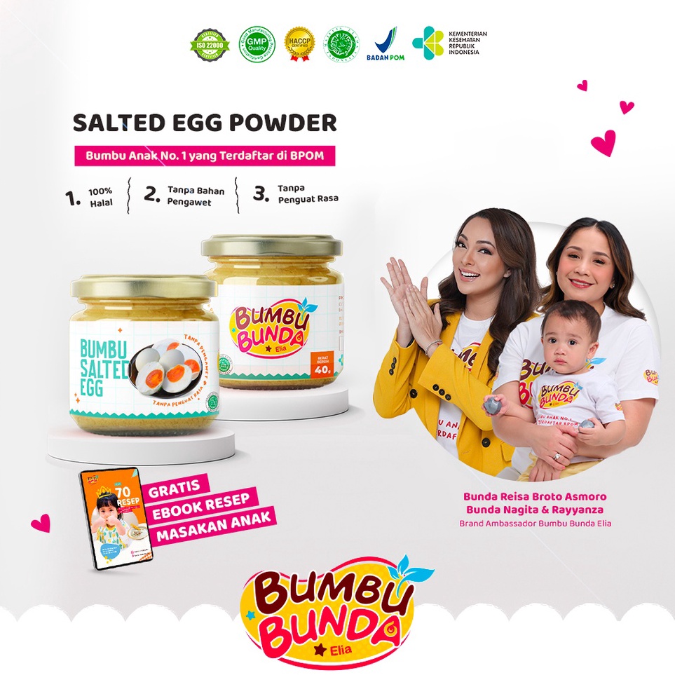 

Murah Bumbu Bunda Elia Salted Egg Powder Bumbu Telur Asin Bubuk Non MSG Non Pengawet / Bumbu Anak / Bumbu MPASI / Kaldu MPASI Terlaris