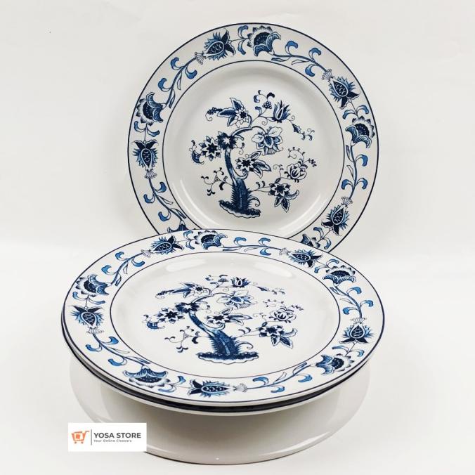 Piring Keramik Saji Ceper Besar 27cm Motif Ming Klasik 4 Pcs