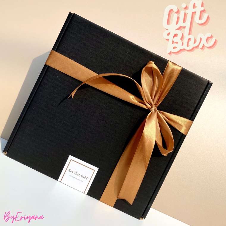 

BQEO7 Box Hampers Hitam Gift Box Kotak Kado Ulang Tahun Kardus Hampers Kardus Packing Dus Set Packaging Hadiah dengan Pita dan Kartu Ucapan Birthday Wisuda Pacar Sahabat Cowok Cewek Ultah Valentine Anniversary Graduation Lebaran Wedding Babyborn hari guru