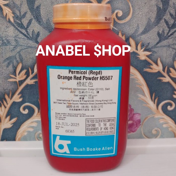 

Terlaris Colourfood Permicol Regd Orange Red Powder H5507 Pewarna Makanan Bubuk