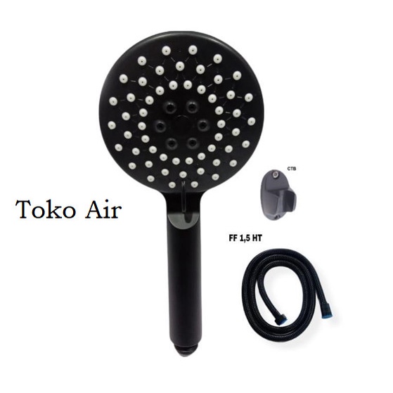 Hand Shower Fiorentino Hitam Black/Kepala Shower Hitam Black Fio