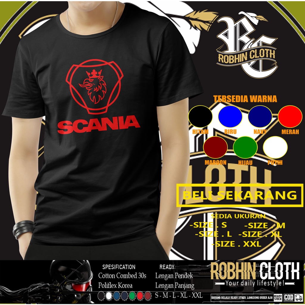 Kaos Scania Logo Bus Bismania Baju Otomotif