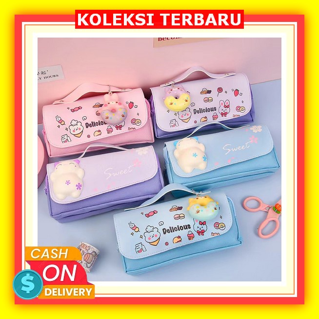 

【Cod 】Tempat Pensil Alat Tulis Anak Laki Laki Dan Perempuan 2 Lapis Tempat Kotak Pensil Hardcase Super Cute Girl Heart 3D Net Red Pencil Bag/Kartun Tas Pensil Dekompresi/Kapasitas Besar Siswa Sekolah Dasar Tas Pensil Multifungsi Dekompresi/