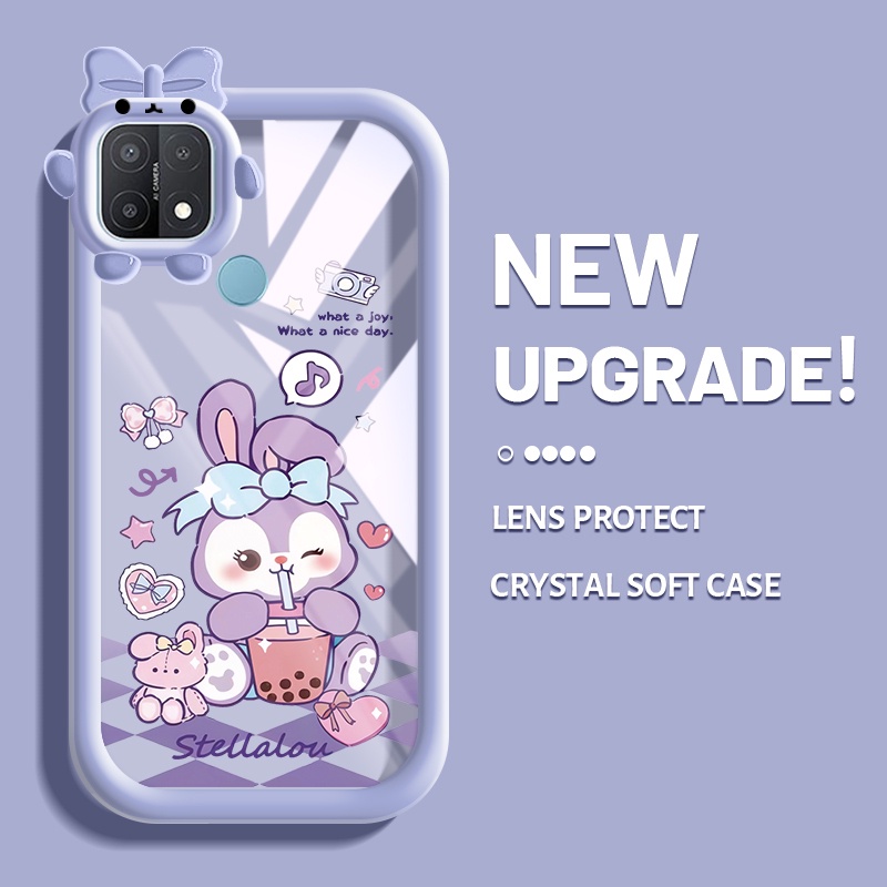 Casing Ponsel untuk OPPO A15 A15s A35 4G A16K A16E A17 A17K A31 2020 A8 Case pola boneka kelinci HP 