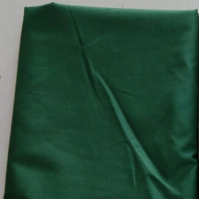 Ready oke] Kain Katun CVC Ecer Star Sprei Gamis Piyama Mukena Polos Hijau Emerald